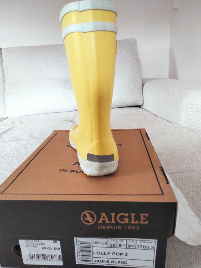 Bottes Aigle, jaune blanc - photo numéro 3
