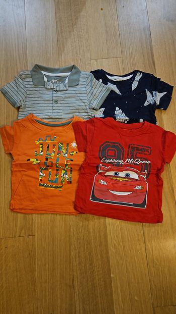 lot 3 tee shirts 1 polo  18-24mois