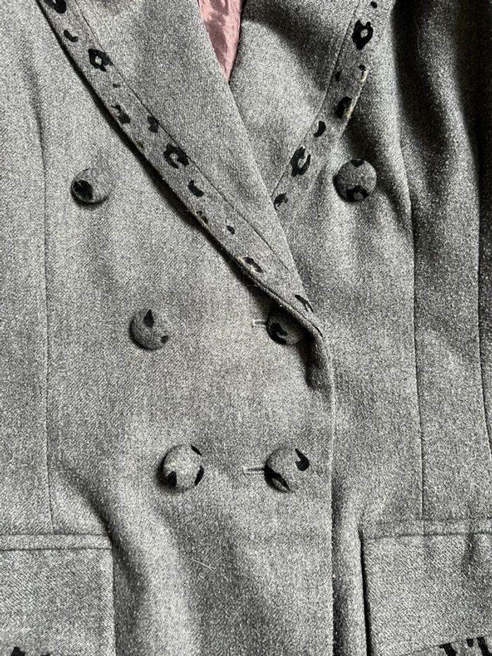 Blazer long gris retro 80s vintage made in France 🇫🇷 Officecore - Taille M - photo numéro 8