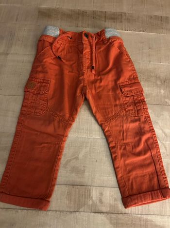 Pantalon toile orange 