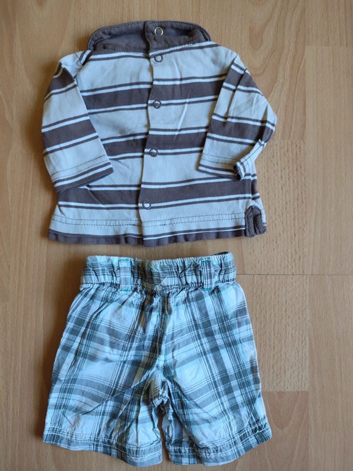 Lot tenue bermuda + polo manches longues Petit Kimbaloo en 0M / Naissance - photo numéro 7