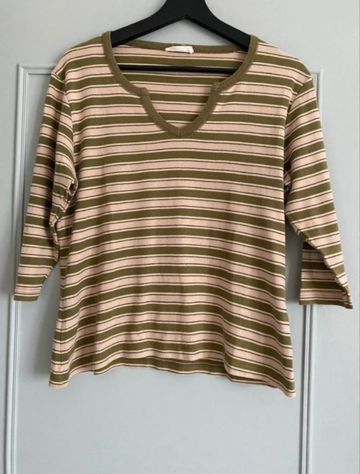 Tee shirt manches 3/4 rayé