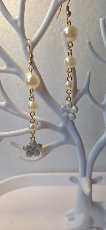 Boucles d’oreilles perles & fleurs