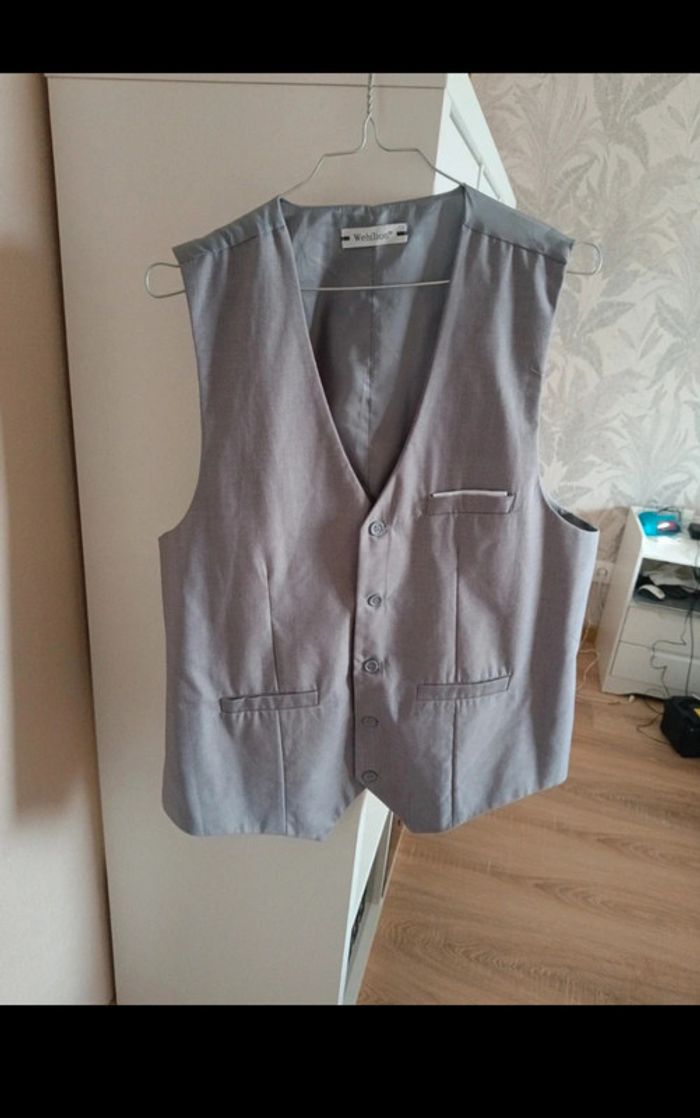 Gilet boléro gris homme taille L 50 - photo numéro 2