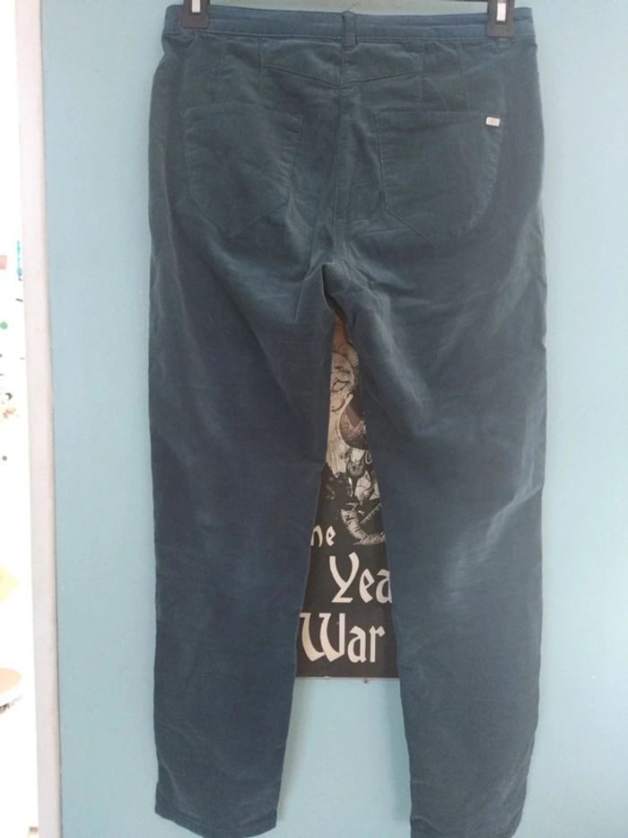 Pantalon breal velours bleu canard taille 38 - photo numéro 2