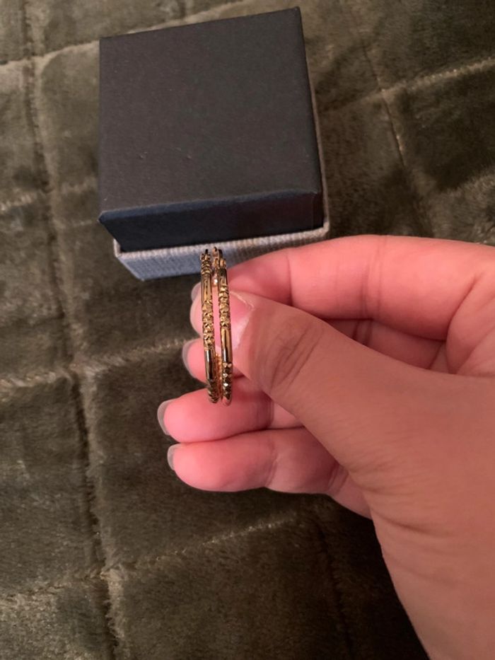 Créoles rétro style vintage en acier inoxydable - photo numéro 5