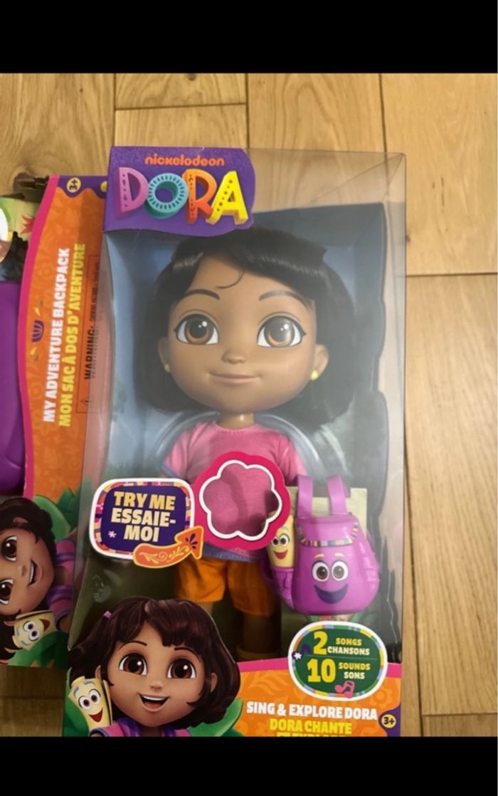 Lot poupée poupon dora + sac à dos - photo numéro 9