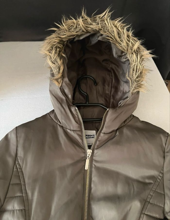 Creeks Veste doudoune kaki à capuche fille taille 10ans (8/10ans) - photo numéro 3