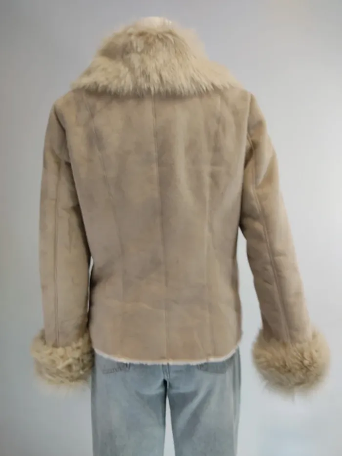 Parka beige 123 Vintage Élégante fausse fourrure - photo numéro 9