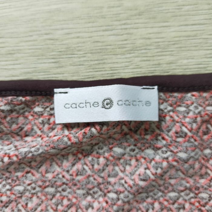 Robe d'hiver femme cache cache taille 38 multicolore marron orange blanc a motifs - photo numéro 4