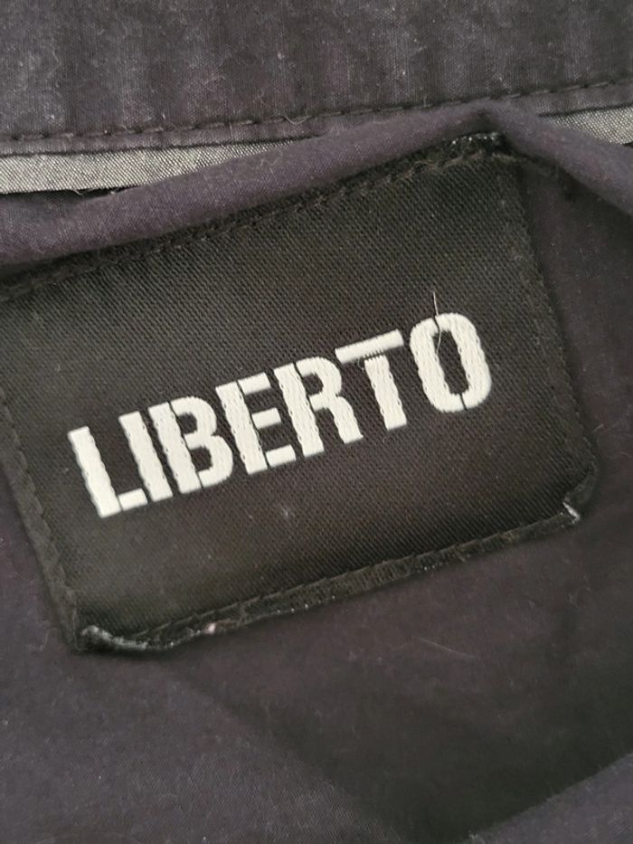 Chemise à manches courtes Liberto - bicolore noir et gris - photo numéro 5