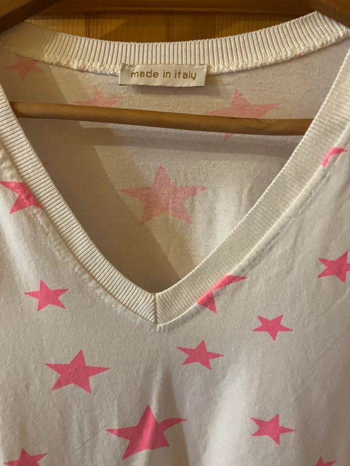 T shirt col V étoiles - photo numéro 2