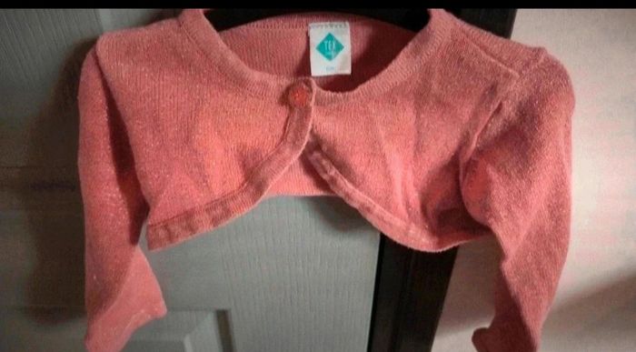 Boléro fille rose pailleté tex 6 mois