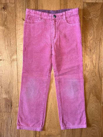 Pantalon en velours côtelé rose ajustable