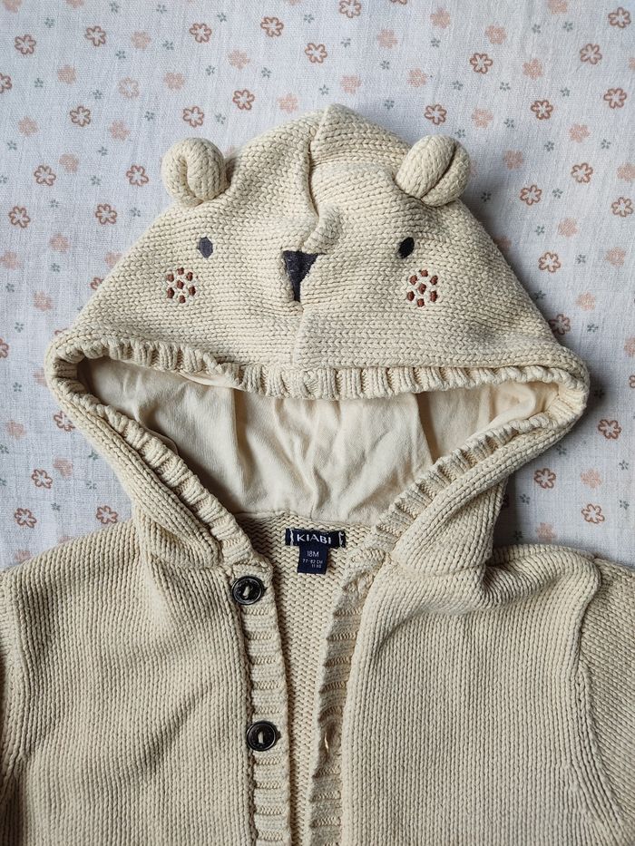 Gilet à capuche beige mixte Kiabi - Taille 18 mois - Très bon état - photo numéro 5