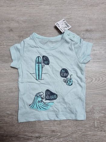 ​T-shirt Bébé Kiabi 3 Mois - "All Ready For Holidays" Neuf Avec Etiquette