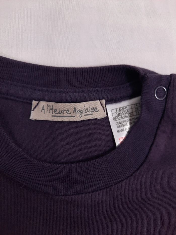 Tee shirt manches longues,  à l'heure anglaise,  9 mois - photo numéro 2