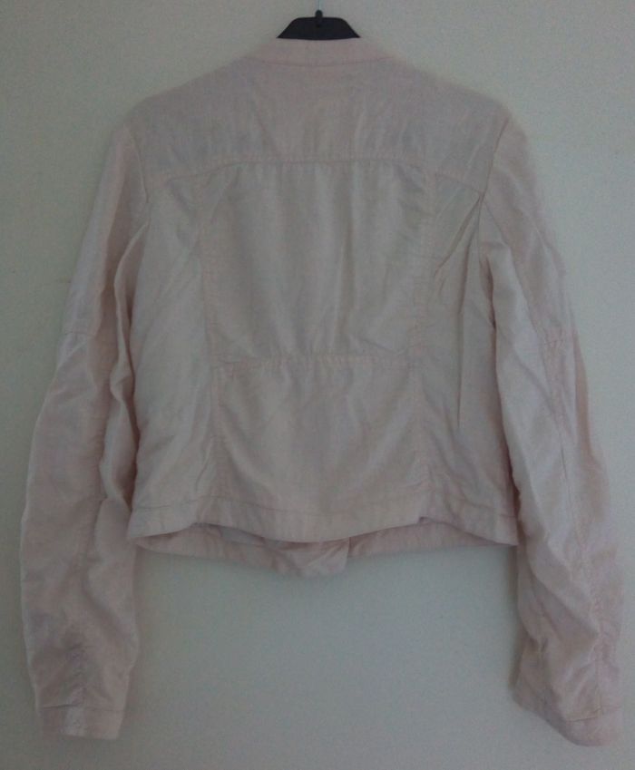 Veste courte Beige rosé en lin - photo numéro 2