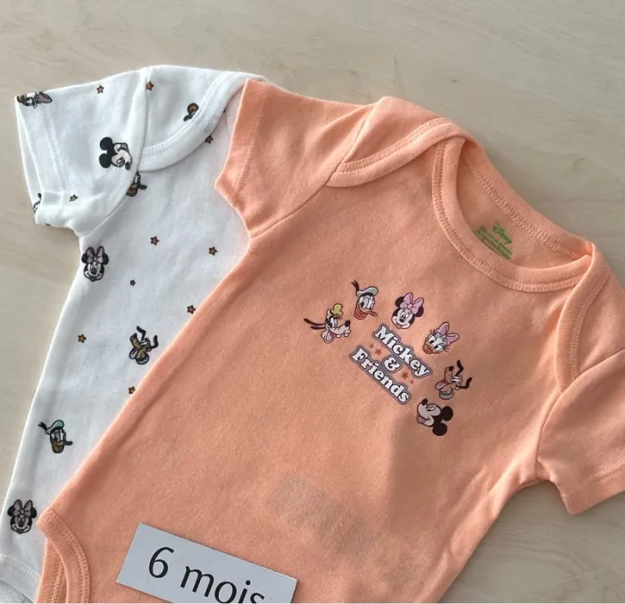 Lot de 2 bodies fille Minnie 6 mois - photo numéro 2
