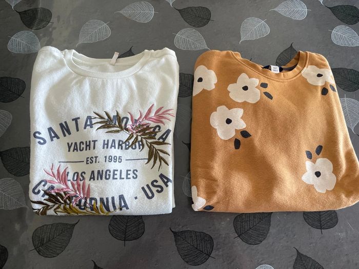 Sweat jaune moutarde Okaidi 14 ans et 1 Sweat offert