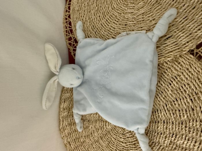 Doudou plat lapin bleu PERLE KALOO - photo numéro 4