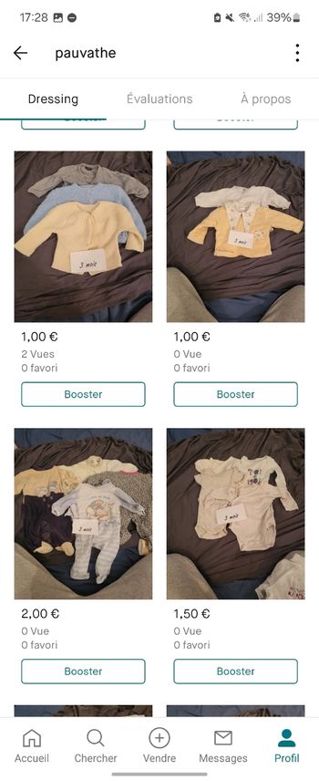 Lot vêtements 1-3 mois