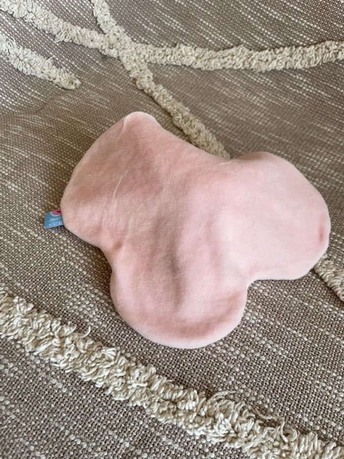 Peluche doudou plat 21cm sucre d'orge souris rose grise couronne parfait état - photo numéro 4