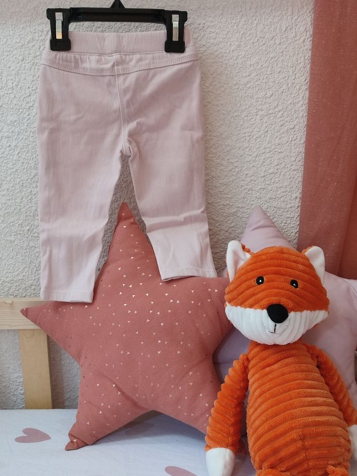 Pantalon Jegging - Rose pâle - 12 mois - Très bon état - Pat et Ripaton - photo numéro 3