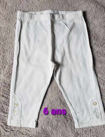 Legging court blanc taille 6 ans