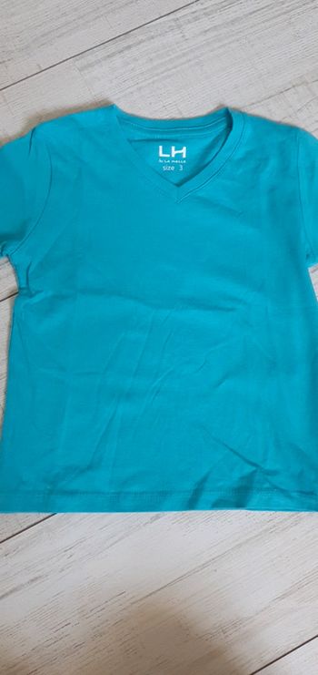 Tee-shirt manches courtes uni bleu la halle 3 ans