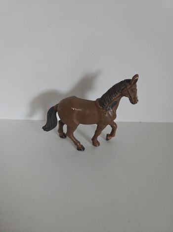 Figurine Cheval Marron Blanc - Jouet Enfant Ferme Équitation - Bon État