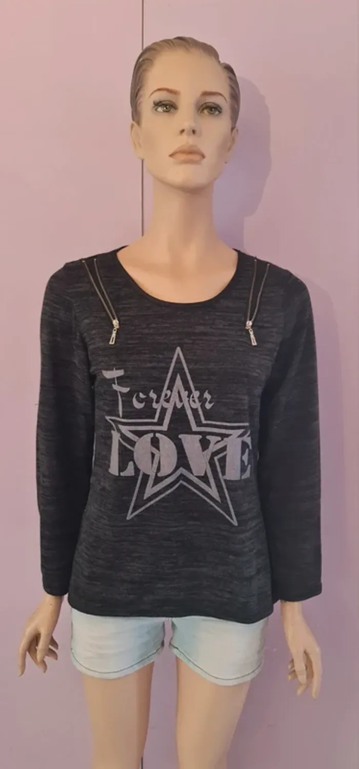 Pull fin femme gris