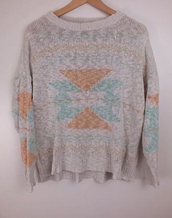 Pull Navajo Mango écru T.36
