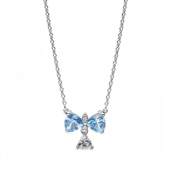Collier bridgerton noeud bleu