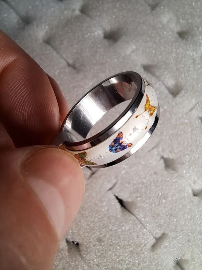 Bague acier inoxydable motifs