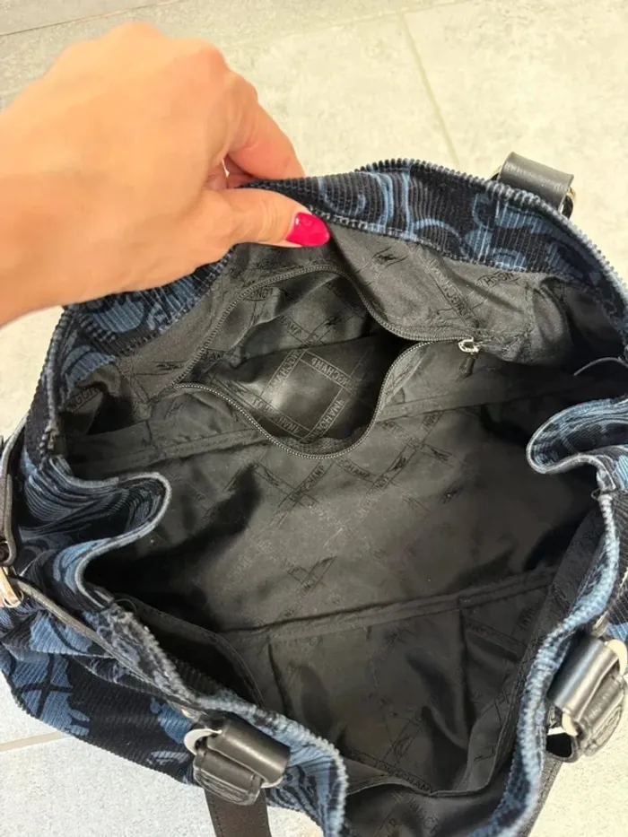 Sac à main Longchamp cuir et velours noir et bleu édition limité neuf - photo numéro 8