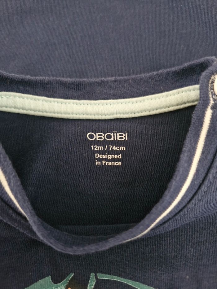 T-shirt manches courtes bébé 12 mois Obaïbi Coton - photo numéro 5