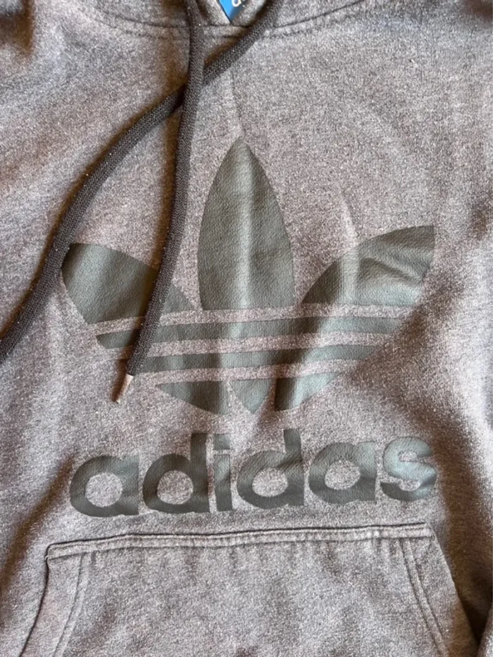 Sweat à capuche adidas gris taille S - photo numéro 2