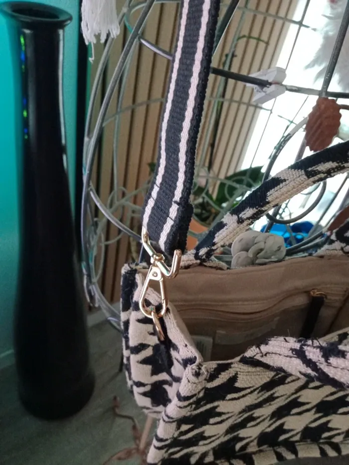 Sac en tissu pied de poule - photo numéro 3