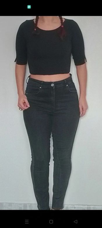 Jean slim taille haute noir taille 42