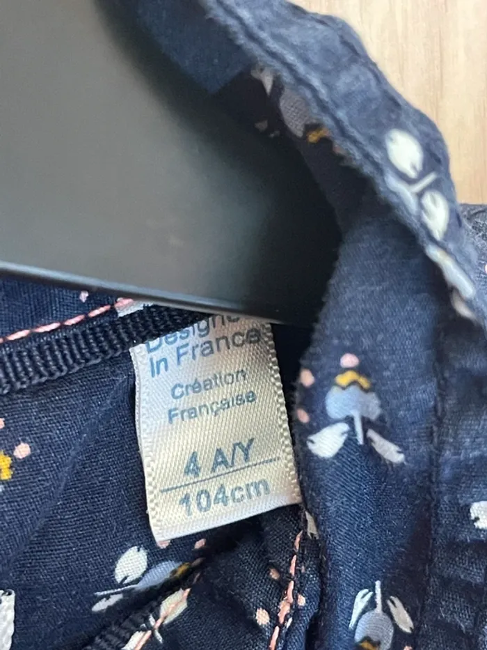 Robe chemisier 4 ans fleuri - photo numéro 3