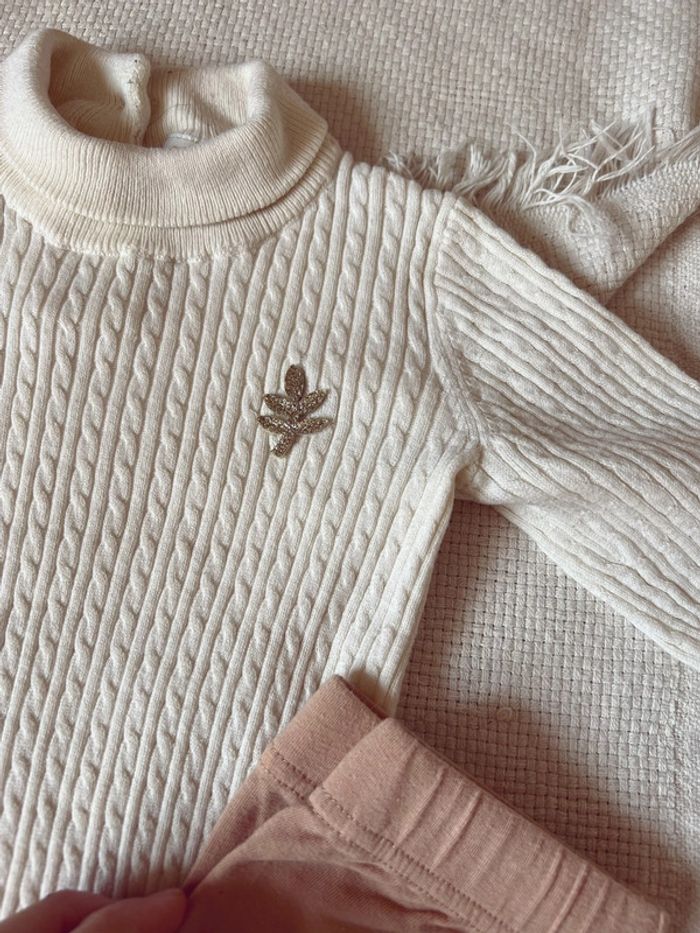 Ensemble pull crème tape à l’œil et legging - photo numéro 3