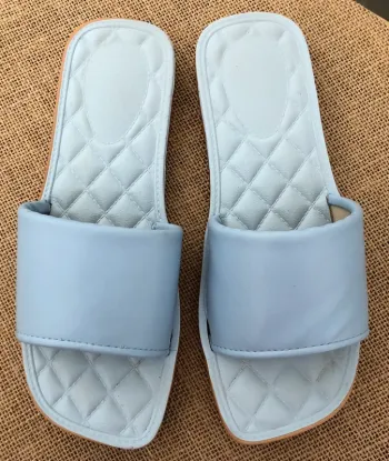 Mules plates bleues