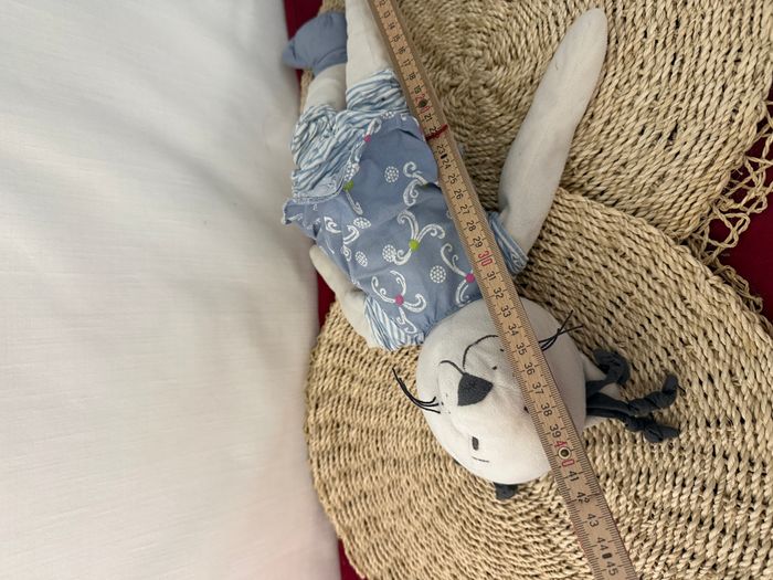 Chat IKEA doudou blanc pantalon et tunique bleu et blanc - photo numéro 4
