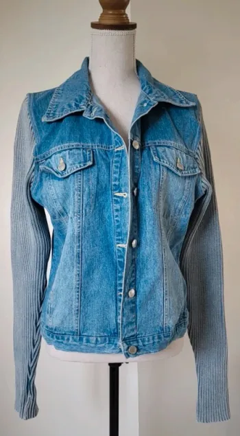 Veste en jean bleue claire M&S Mode Taille 38
