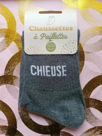 Chaussette à paillettes message