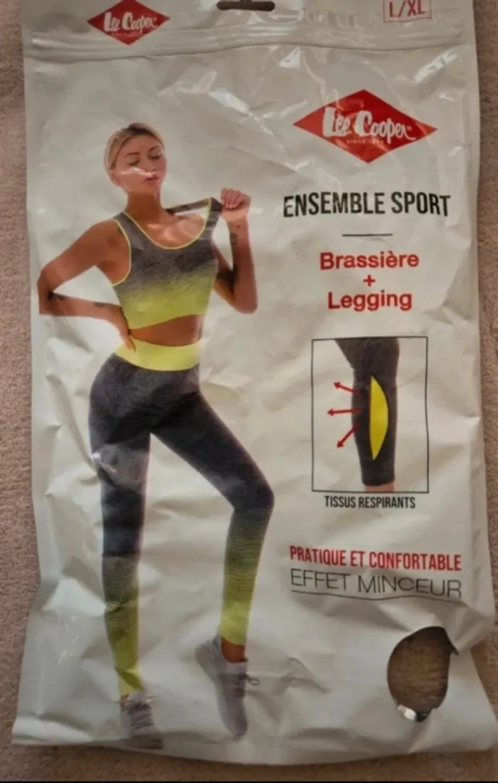 Ensemble sport brassière + legging gris noir Lee Cooper Taille L/XL Neuf - photo numéro 10