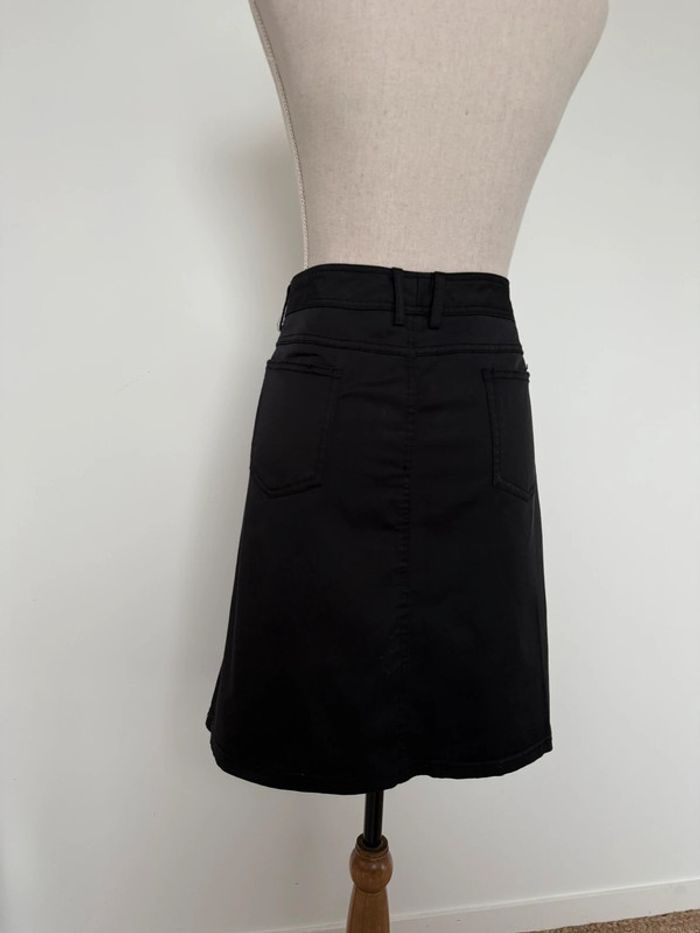 Jupe Saia rock Skirt falda Gonna Rok noir enduit robe vestido coton jean femme woman donna mujer - photo numéro 2