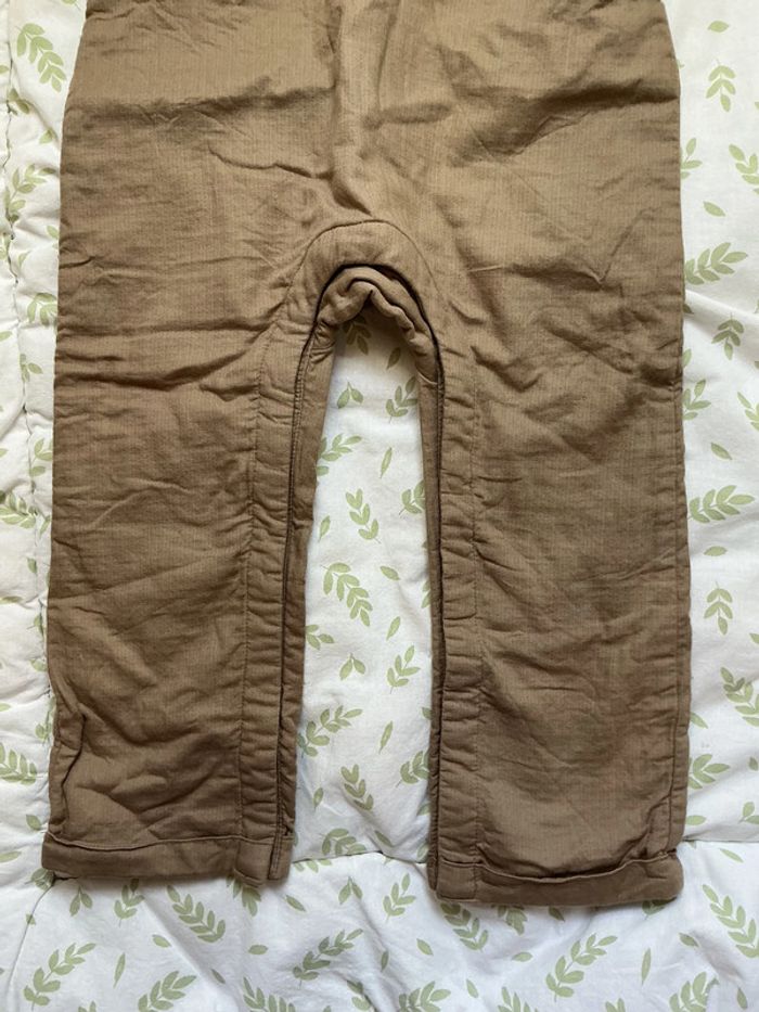 salopette doublée beige pressions entre les jambes 36 mois orchestra - photo numéro 4