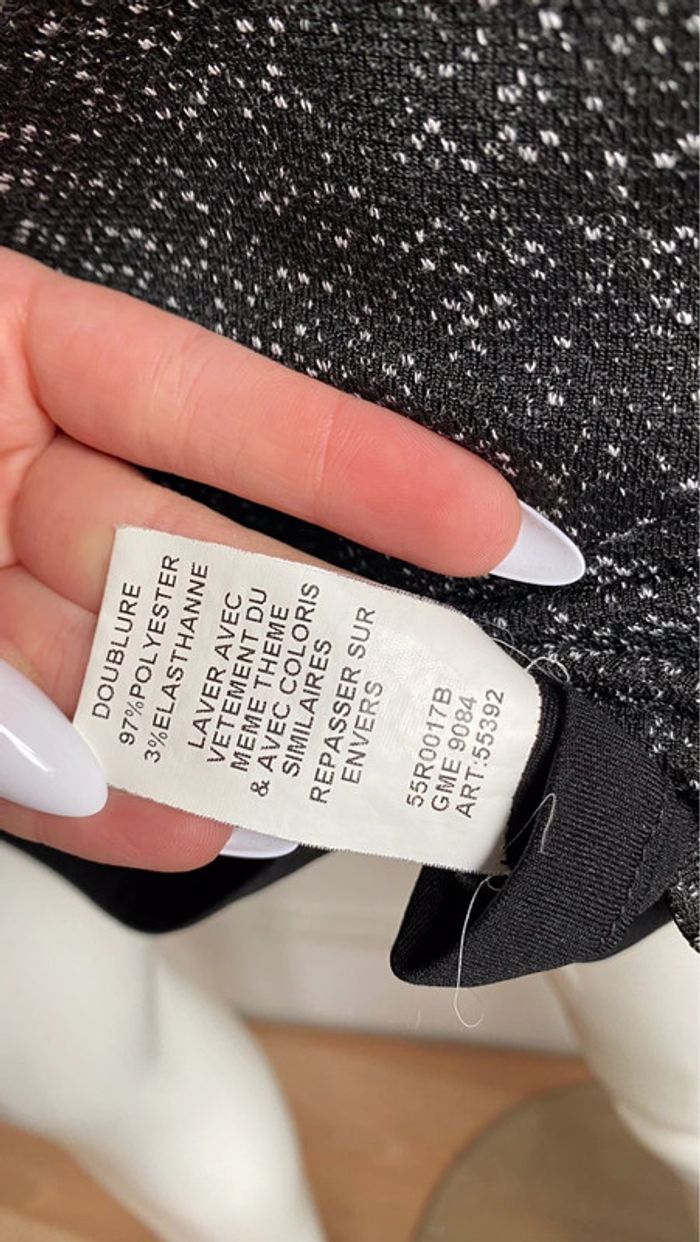 Robe noire et grise Christine Laure taille 38 - photo numéro 5